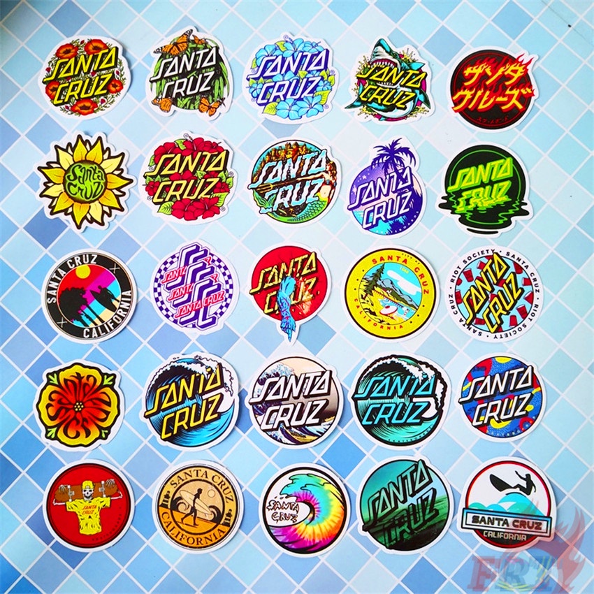 ❉ Sticker Dán Ván Trượt Stussy &amp; Santa Cruz &amp; V.A.N.S ❉ Bộ 150 Miếng Dán Chống Thấm Nước Dùng Trang Trí Thủ Công