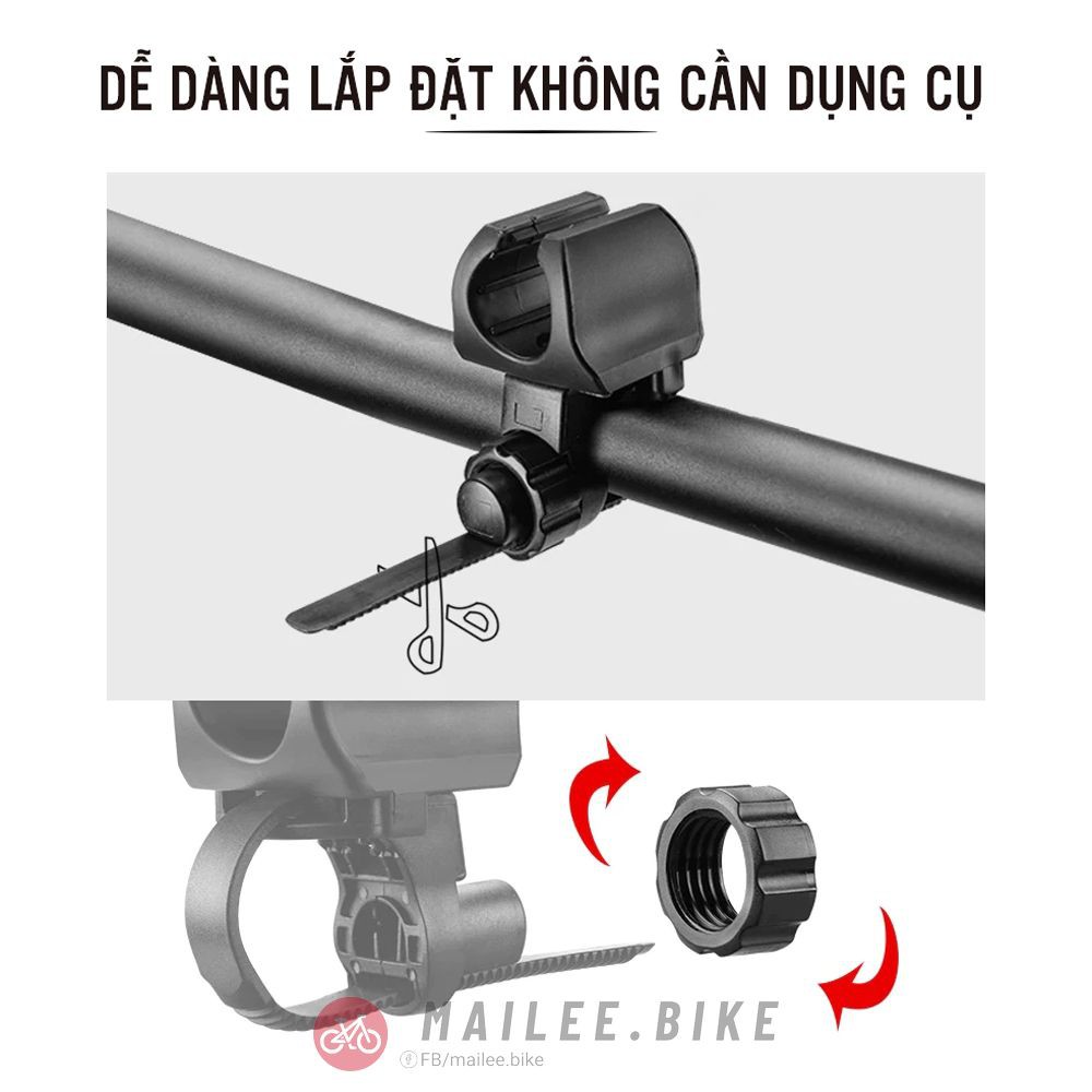 Kẹp Đèn Pin Xe Đạp - Giá Kẹp Đèn Pin Xe Đạp Vào Ghi Đông Siêu Bền Chắc Chắn