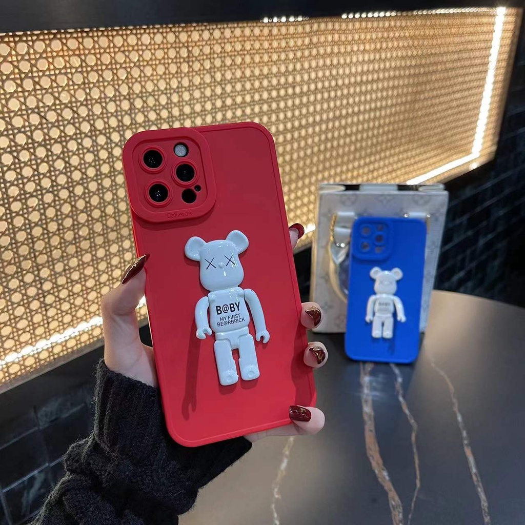 Ốp điện thoại hình gấu hoạt hình 3D cho iPhone 13 Pro Max 13 13pro 11 Pro Max 11 12Pro 12 Pro Max
