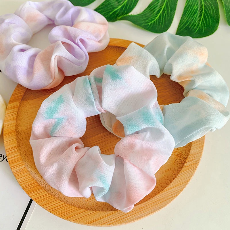 Dây buộc tóc bọc vải voan màu gradient dễ thương cho nữ