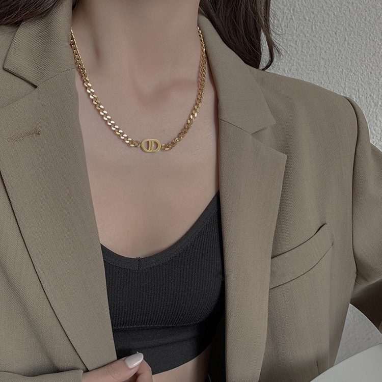 Vòng Tay Dây Xích Bằng Hợp Kim Màu Vàng/Bạc Phong Cách Hip Hop Cho Nam Và Nữ