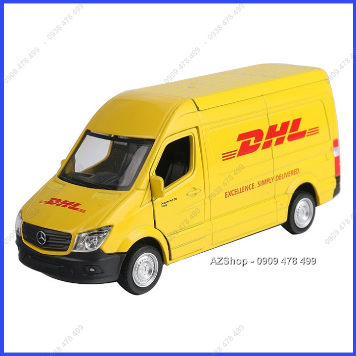 Xe Mô Hình Kim Loại Mercedes Sprinter Phát Chuyển Nhanh DHL - Tỉ Lệ 1:36 - 9906.3