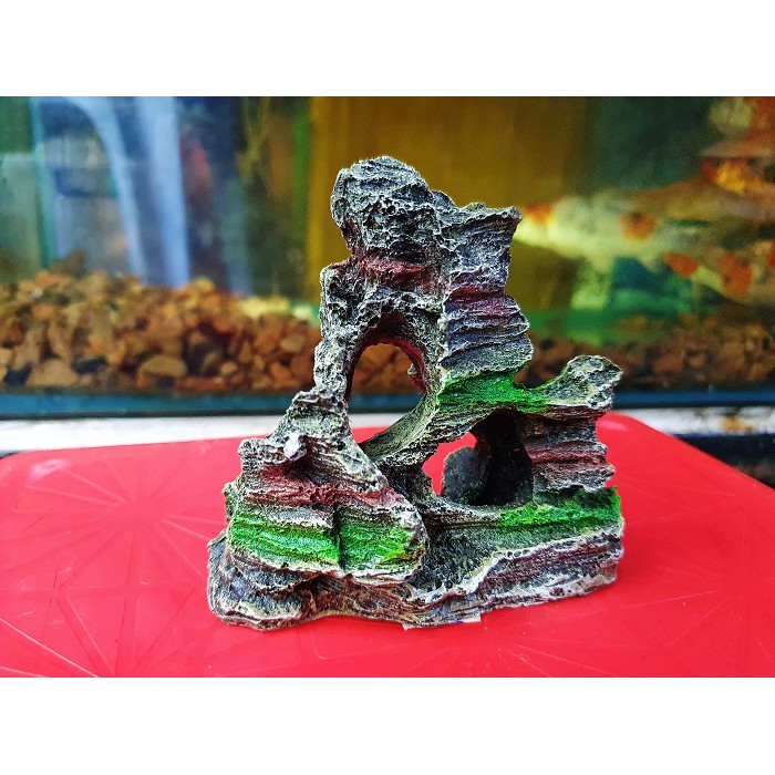 CẢNH NÚI NHÂN TẠO TRANG TRÍ HỒ CÁ NON BỘ CAO 10CM