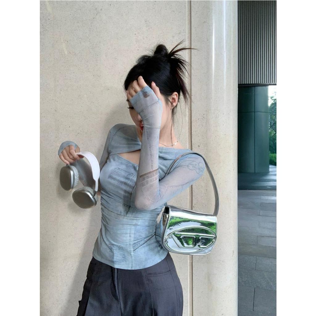 Cocory vn Áo Thun Tay Dài Dáng Ôm Phong Cách Hàn Quốc Thời Trang Mùa Hè Cho Nữ