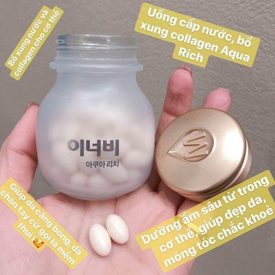 Bộ đôi cấp ẩm, làm sáng đẹp da Innerb Aqua Rich lọ 70 viên&nước uống Collagen hộp 6 chai | BigBuy360 - bigbuy360.vn
