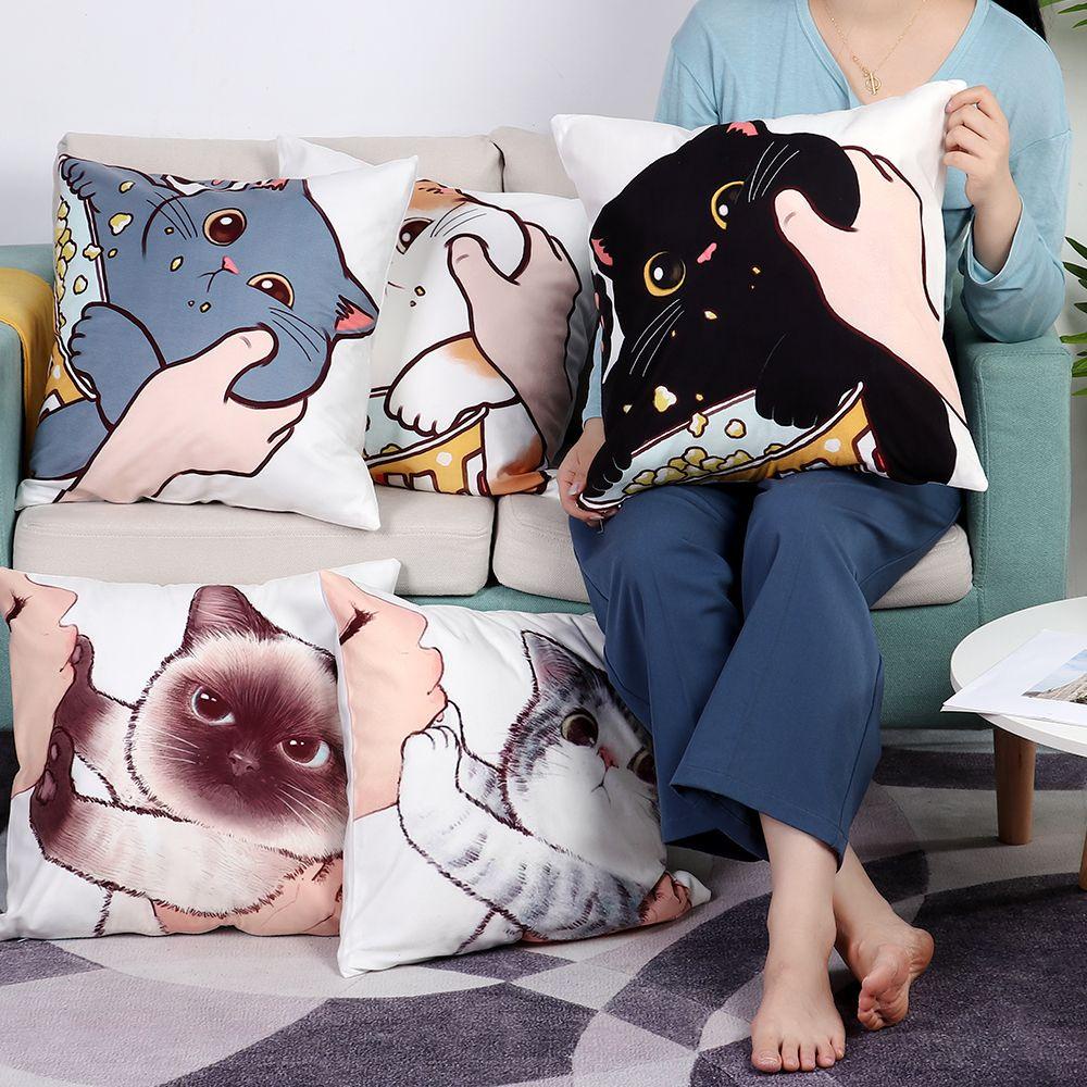 LONTIME Vỏ Gối Sofa Trang Trí Hình Thú Cưng Hoạt Hình