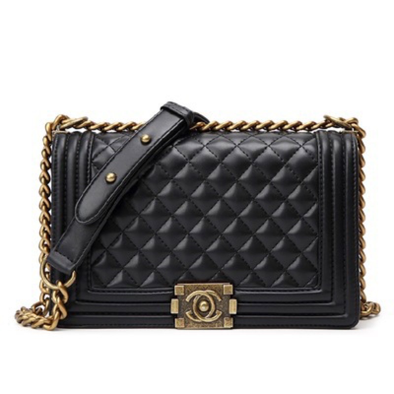 Túi xách nữ dáng hộp / túi xách boy khoá đep dây xích pha da hot G761 - OK SHOP