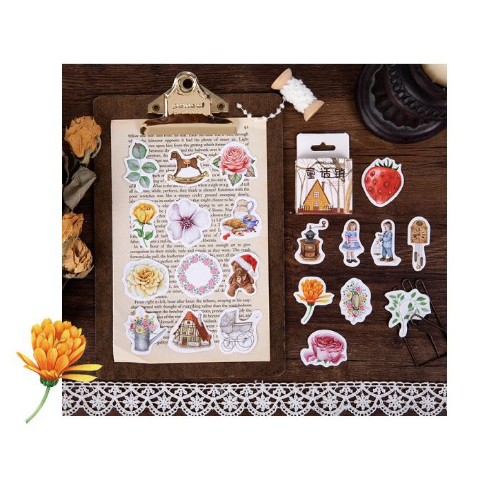 Bộ 46 Sticker Hàn Quốc Gia Đình dán trang trí E19