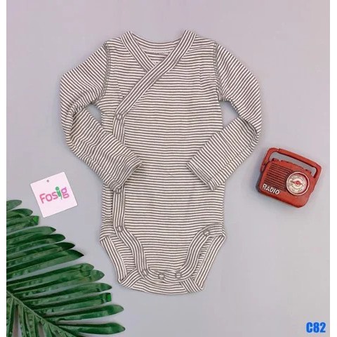 [Mã SKAMCLU8 giảm 10% cho đơn từ 100K] [3-14kg] Bodysuit Bé Trai Cài Hông Bé Trai - Sọc Xám Đen