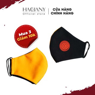 Khẩu trang vải kháng khuẩn in hình Naruto ❤ Hacojany ❤ Khẩu trang vải 2 lớp Freesize nam nữ, ngăn bụi, chống nắng