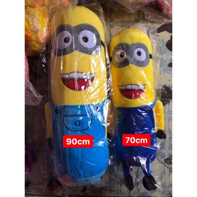 GỐI ÔM MiNION Dài,Lông Nhung Mềm Mịn,Gòn Trắng