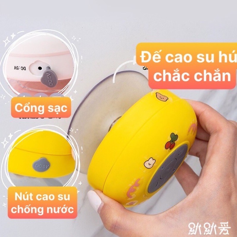 Loa bluetooth không dây chống nước gắn tường, nhà tắm tặng kèm sticker dán sẵn