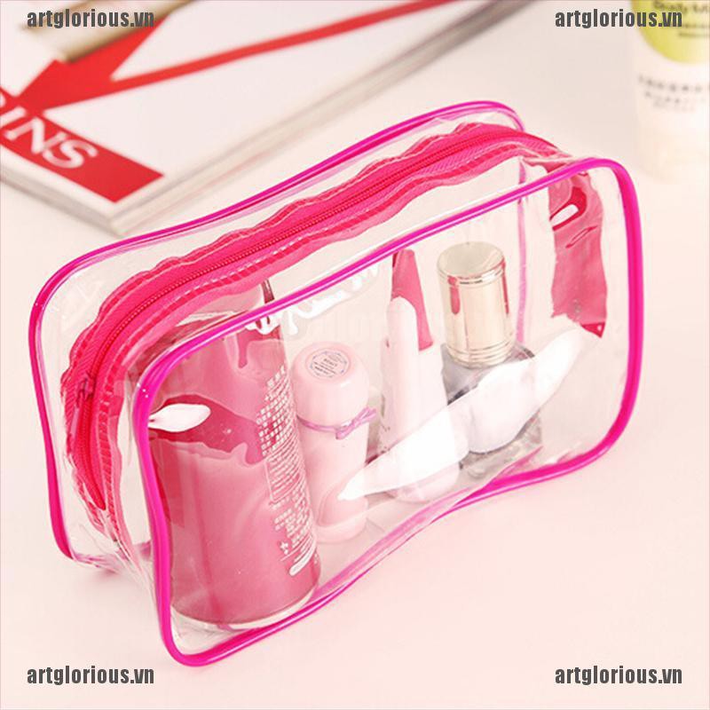 Túi đựng mỹ phẩm đồ dùng vệ sinh cá nhân du lịch bằng nhựa PVC trong suốt có khóa kéo