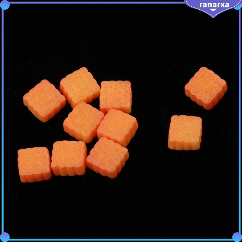 10pcs 1/12 Dollhouse Miniature Square Mooncakes Kitchen Accessory Decoration