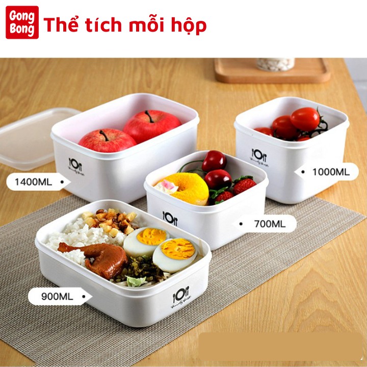 Hộp đựng thực phẩm tủ lạnh trữ đông bảo quản thức ăn chất liệu nhựa tupperware cao cấp an toàn quay lò vi sóng