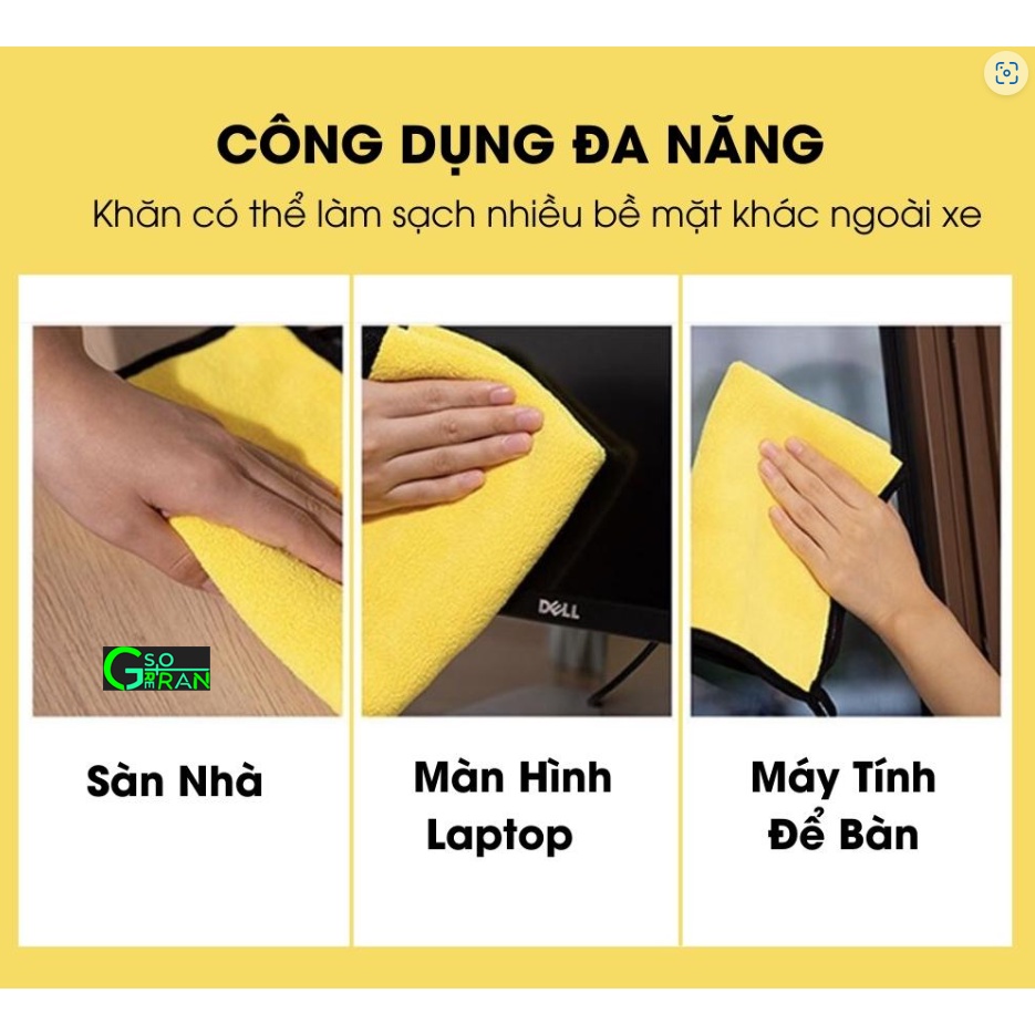 [HCM] Khăn Lau Xe Ô Tô Đa Năng Siêu Thấm Kích Thước 30cm x 30cm