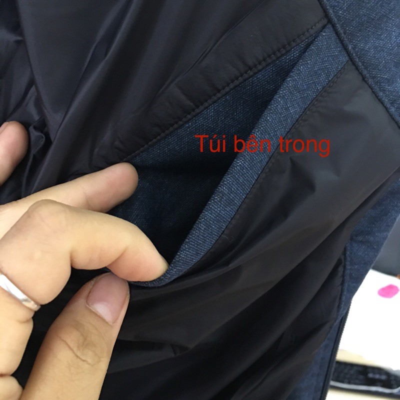 Áo Khoác Bomber 2 Lớp Aristino AJK038w8 Màu Xanh Tím Than Regular có L