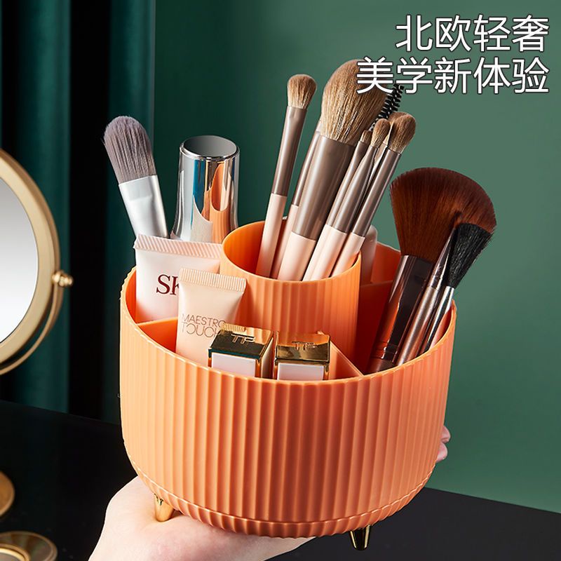 Hộp Đựng Cọ Trang Điểm / Son Môi / Mỹ Phẩm Để Bàn Dạng Xoay Tiện Lợi