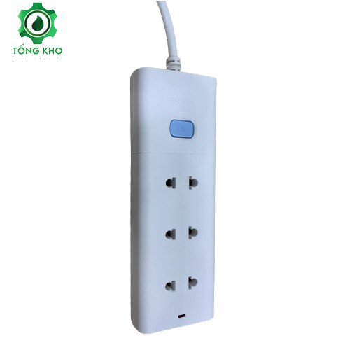 Ổ cắm điện Gongniu 3 ổ 1 công tắc dây dài 3m, 5m công suất 2500W/10A - Tổng kho kim khí điện nước