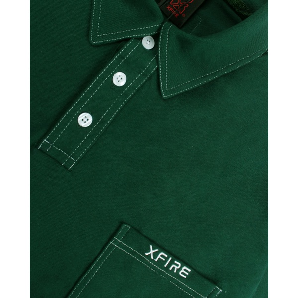 Áo Phông Polo Cổ Viền Nam Nữ Form Rộng Cá Sấu Ngắn Tay Có Túi Màu Xanh Ver3 Local Brand by Xfire Unisex POLOVER3CASGR622