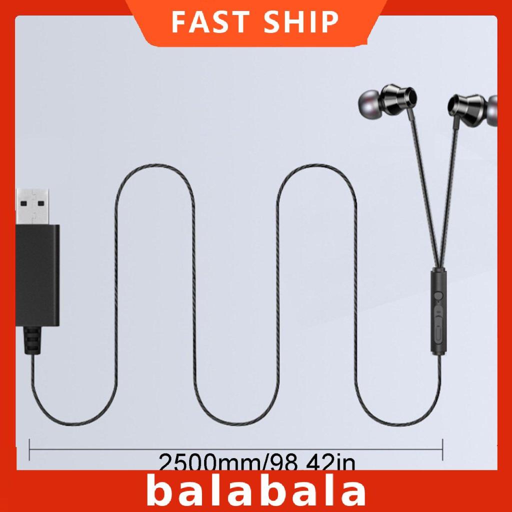 [BL]USB Earphones With Microphone Noise Cancelling Headset For Laptop PC Earplug