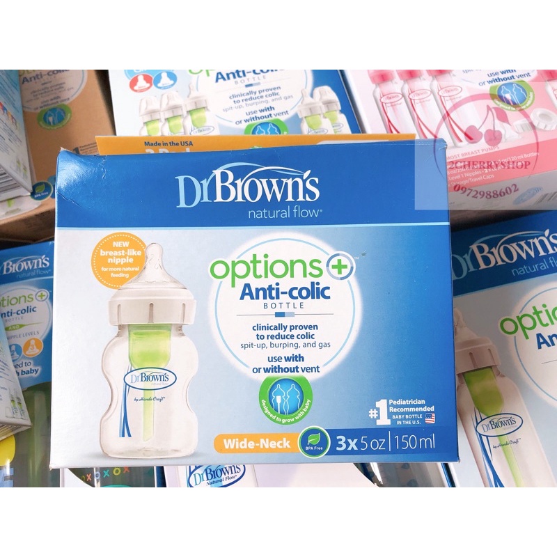 Bình sữa DR.BROWN'S Option Plus Cổ rộng 150ml và 270ml