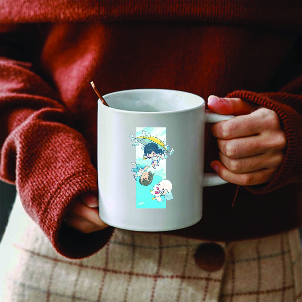 Cốc sứ trắng in hình Tenki no Ko Đứa con của thời tiết anime chibi xinh xắn dễ thương
