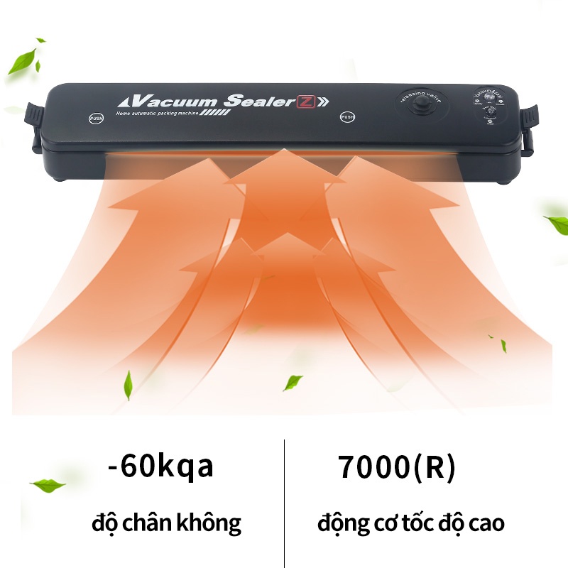 Máy Hút Chân Không Thực Phẩm Kèm Hàn Miệng Túi Vacuum Sealer ( tặng 10 túi hút )