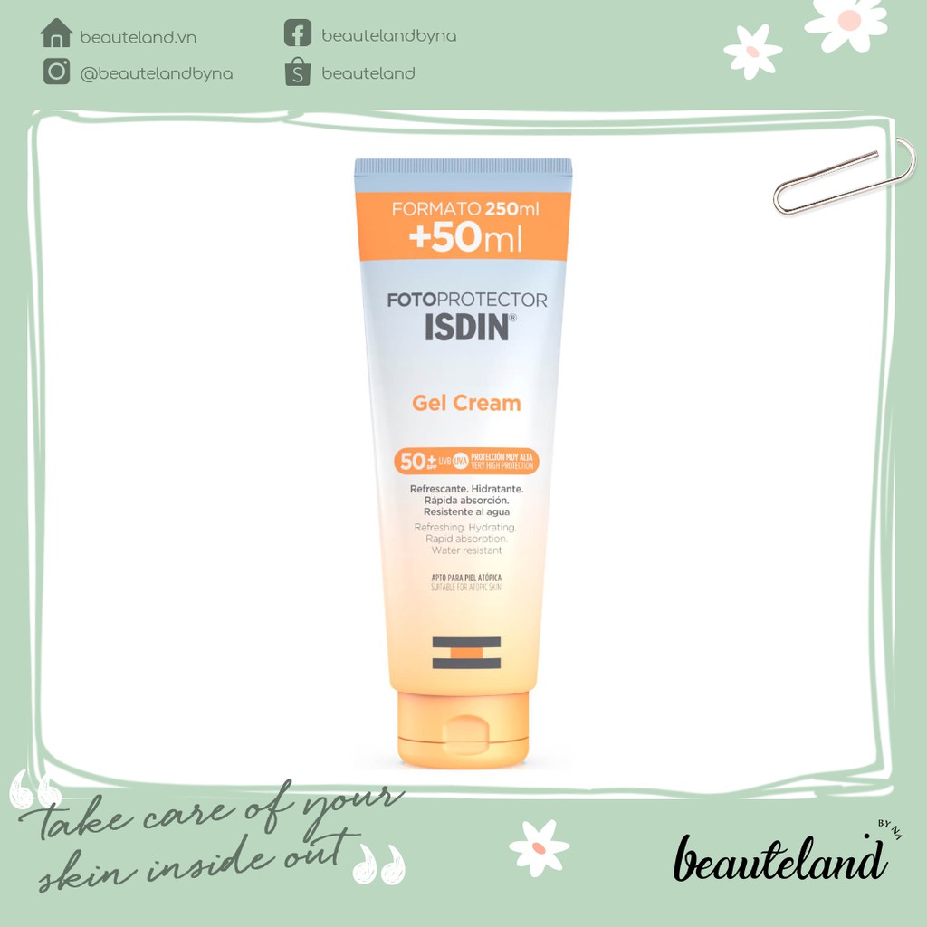 Kem chống nắng toàn thân Isdin Fotoprotector Gel Cream SPF 50+ 100ml