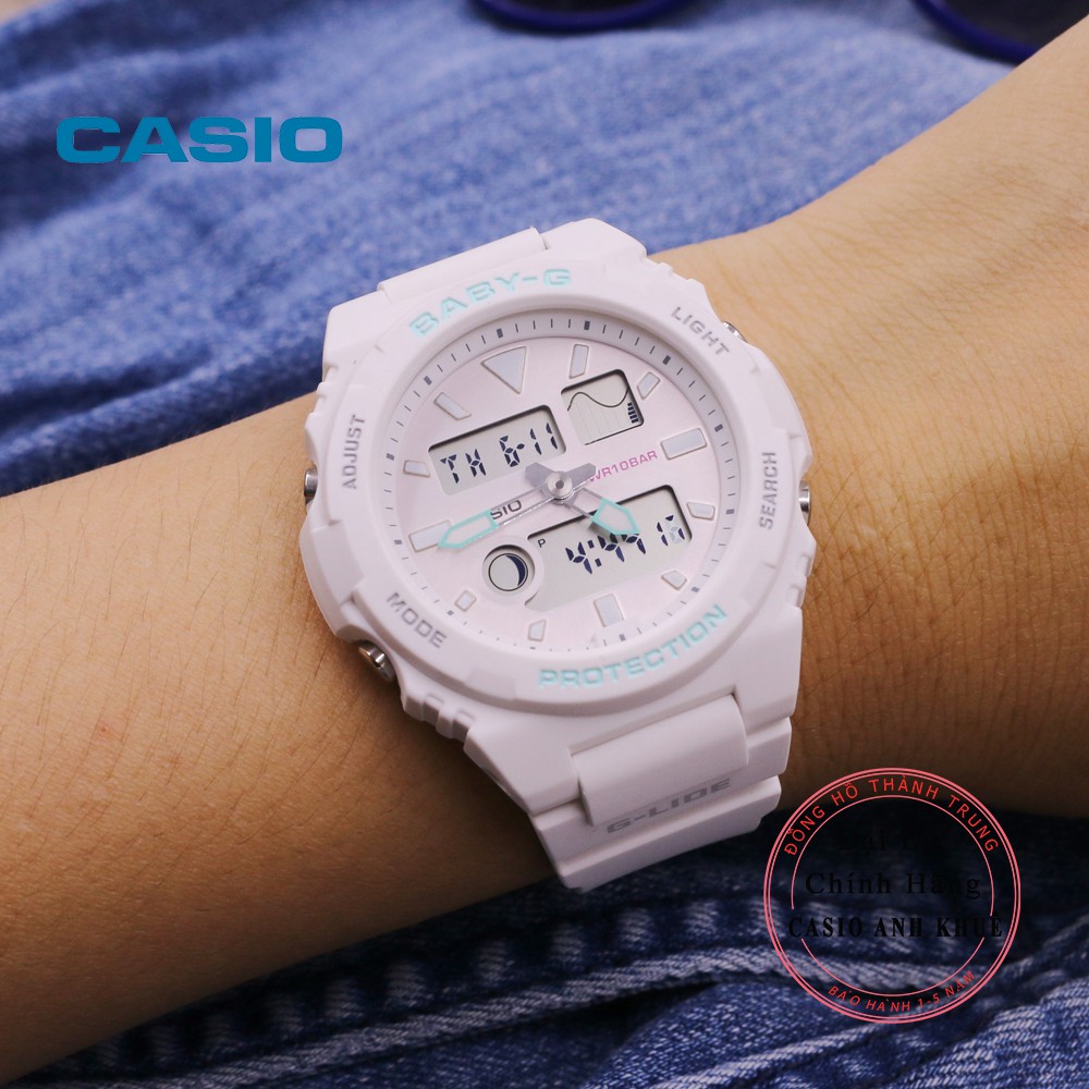 Đồng hồ Casio nữ Baby-G BAX-100-7ADR dây nhựa ( màu trắng)