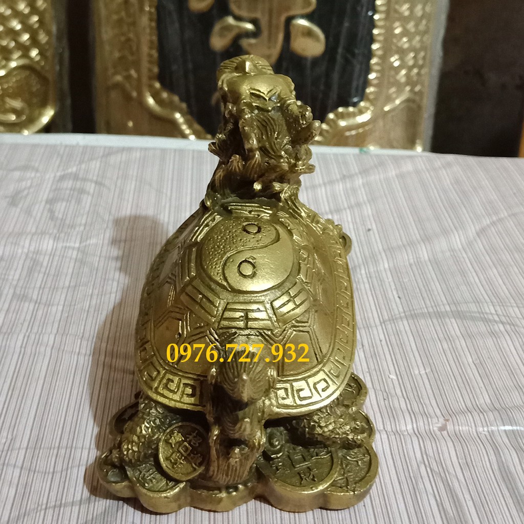 rùa đầu rồng bàng đồng dài 12cm, long quy lưng bát quái, giá long quy bằng đồng | BigBuy360 - bigbuy360.vn