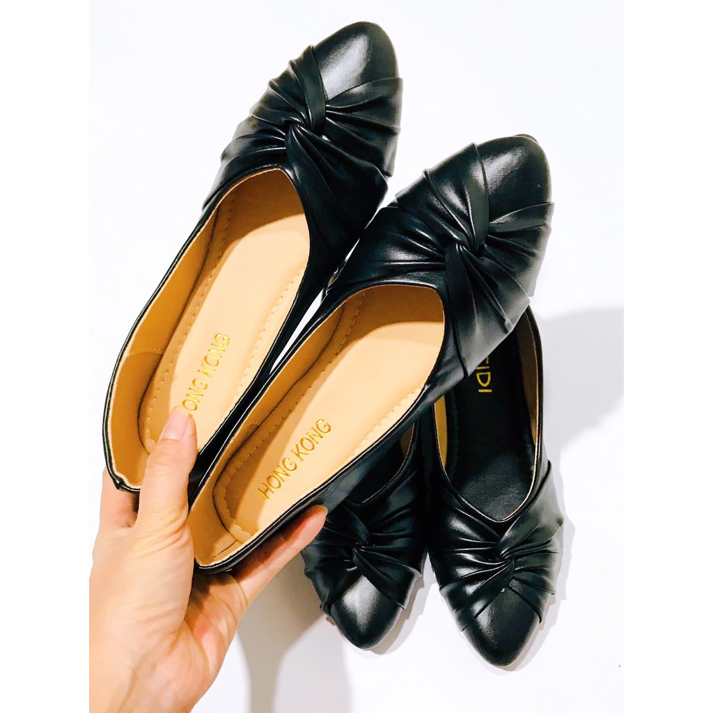Giày nữ- Giày búp bê mũi nhọn nơ xoắn | BigBuy360 - bigbuy360.vn