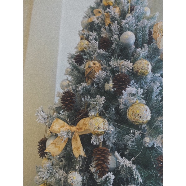 HOẢ TỐC Cây thông tuyết Giáng Sinh - cây thông noel lá trơn phủ tuyết không kèm trang trí