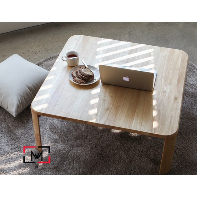 Bàn trà sofa C table chân gấp gọn gỗ cao su xuất khẩu hàn quốc thương hiệu MW FURNITURE