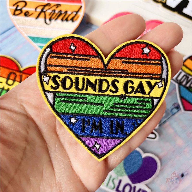 ☸ Tình Yêu Là Tình Yêu - Miếng Dán Vá Sắt ☸ 1 Miếng Dán Patch Ủi Hình Trái Tim Nhiều Màu Sắc