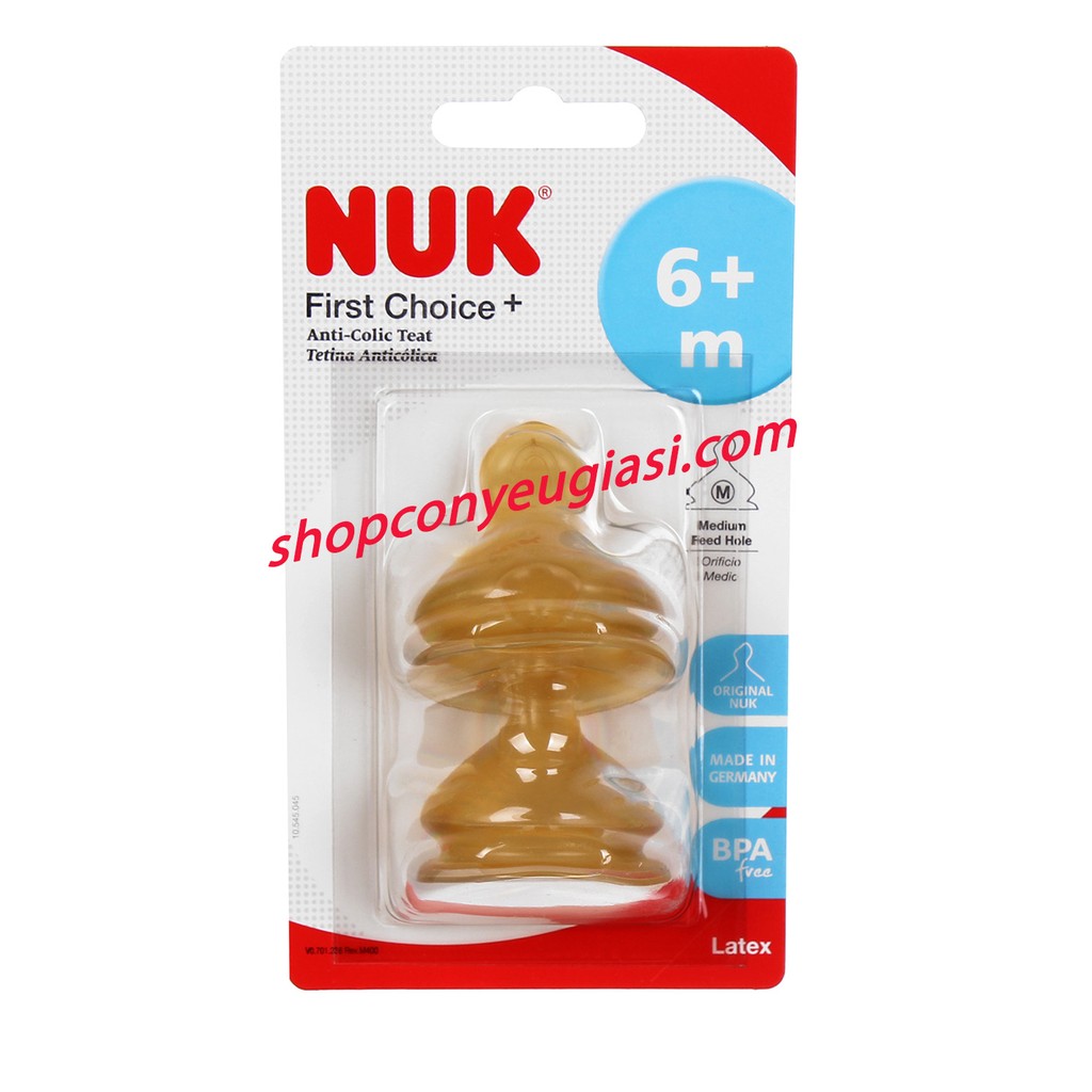 Núm Ty NUK Cao Su - Đôi - Cổ Rộng - Trên 6 tháng - MADE IN GERMANY