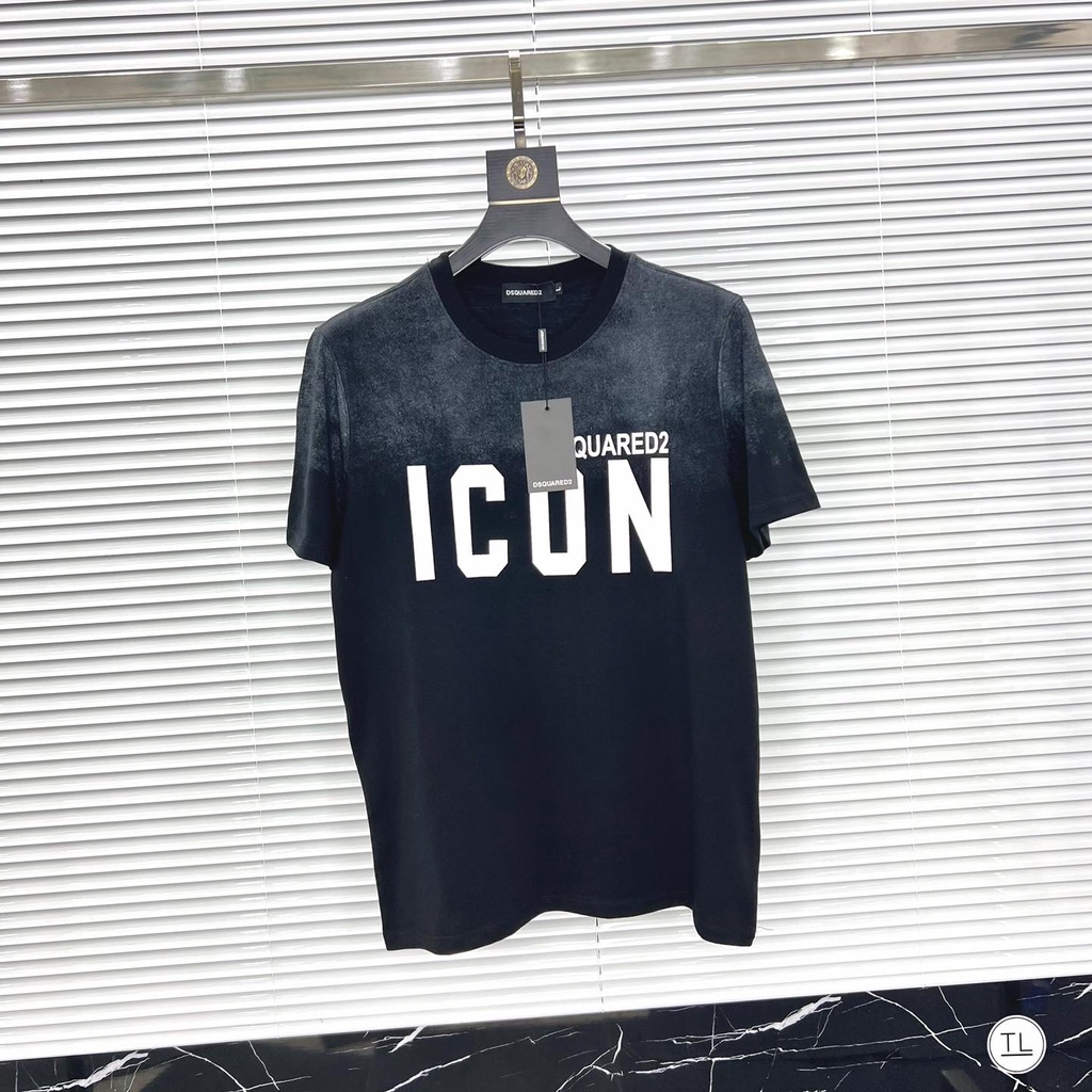 Áo thun nam cổ tròn, áo phông nam tay ngắn in chữ DSQ2 ICON vải cotton mát mịn form chuẩn thun lạnh 2022