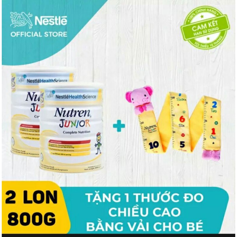 Combo 2 lon sữa Nutren Junior 800g tặng quà