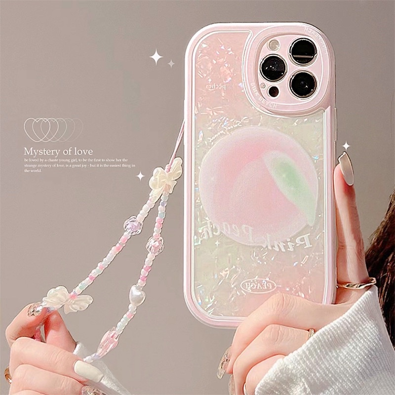 Vỏ hoa văn quả đào phù hợp với vỏ điện thoại 13promax apple iPhone13 fairy 12 dây buộc X / 11 cao cấp