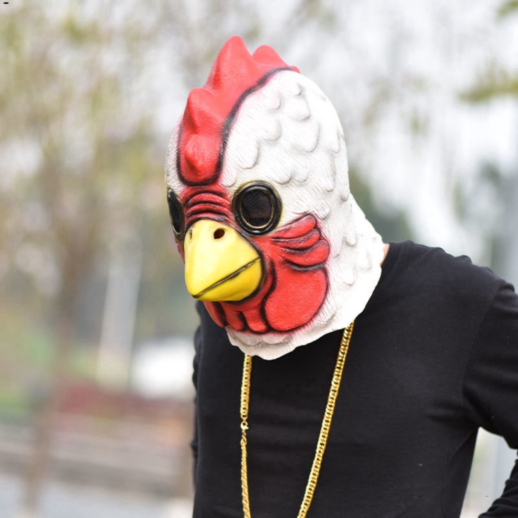 Mặt Nạ Hóa Trang Halloween Hình Đầu Gà Tây Vui Nhộn