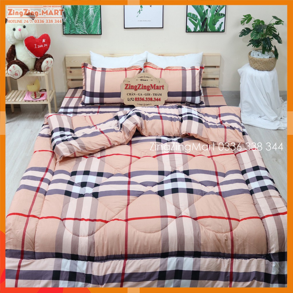 (Xả Hàng) Chăn Phao Hoa Hướng Dương Mẫu Đẹp Sét 5 món Chăn Ga Gối (Được chọn mẫu)