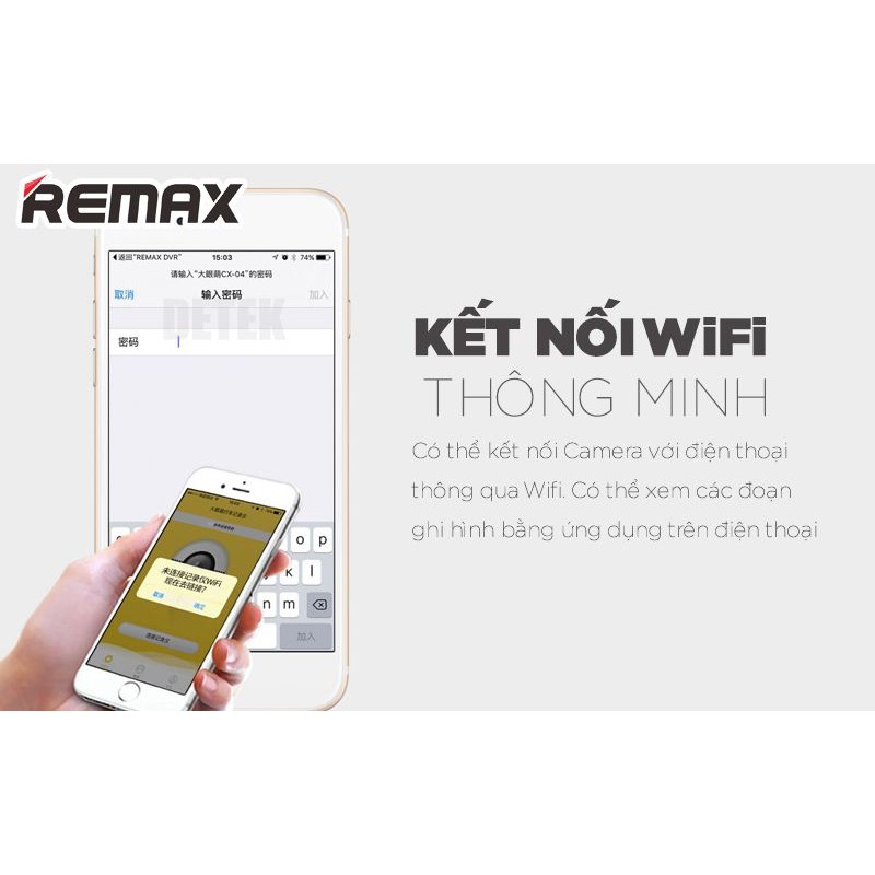 Camera Hành Trình Remax CX-04 Xe Ô tô kết nối wifi với Smartphone | CX 04 | CX04