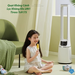 Quạt tháp không cánh kèm lọc không khí tiross ts9175 33w-điều khiển từ ca màn hình hiển thị led