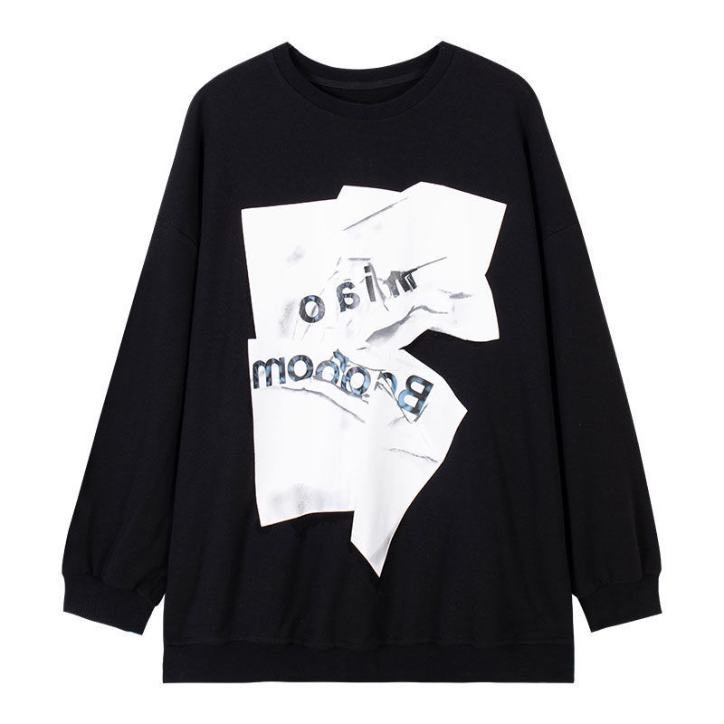 Áo thun dệt kim dáng rộng phong cách Hàn Quốc cá tính chất lượng cao dành cho nữ