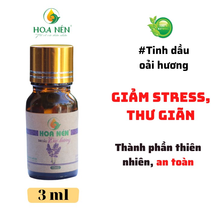 Tinh dầu hoa oải hương 3ml - Hoa Nén - Thư giản, giảm stress