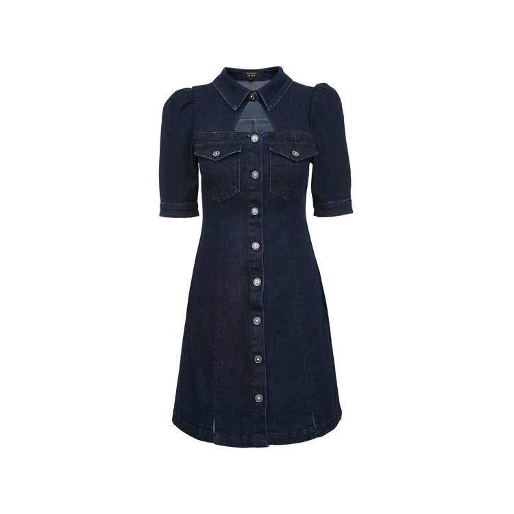 VERO MODA Đầm Denim Dáng Ôm Cổ Áo Khoét Lỗ Phía Trước