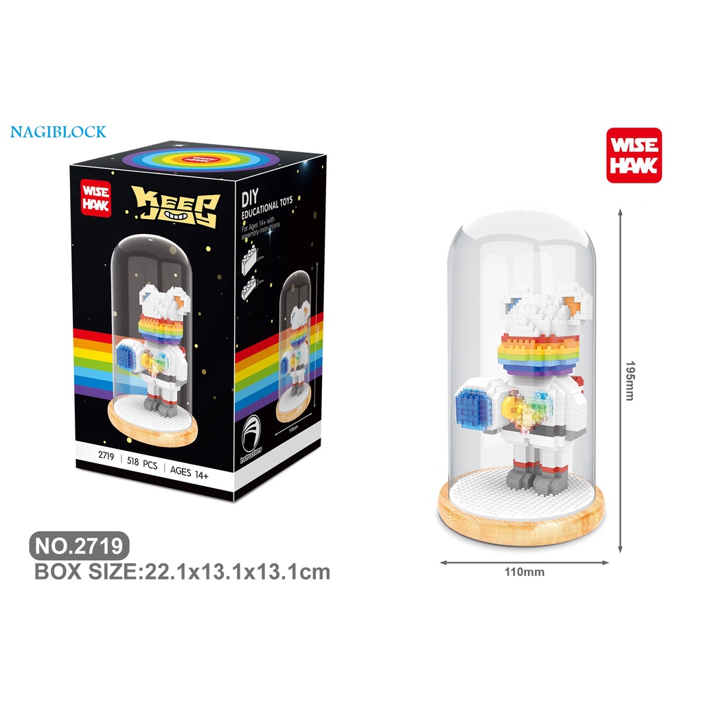 Bộ lắp ráp BEARBRICK Phi hành gia- Wise 2719/2720/2721