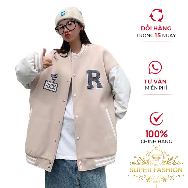 Áo Khoác Bomber Unisex Form Rộng Vải Dạ Dày 2 Lớp Phối Tay Kaki Cao Cấp Hot Teen