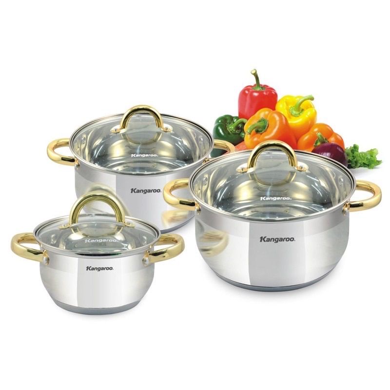 Bộ Nồi Inox 5 đáy liên doanh  Kangaroo KG864