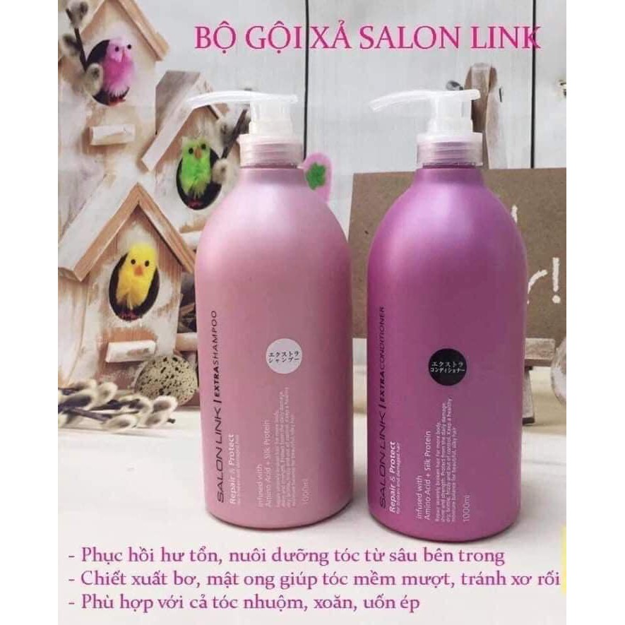 Bộ dầu gội + xả SALON LINK EXTRA Nhật Bản gồm 2 chai mỗi 1 chai 1 lít